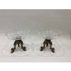 Paire de coupes en cristal et bronze argenté et doré, Circa 1900