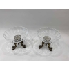 Paire de coupes en cristal et bronze argenté et doré, Circa 1900