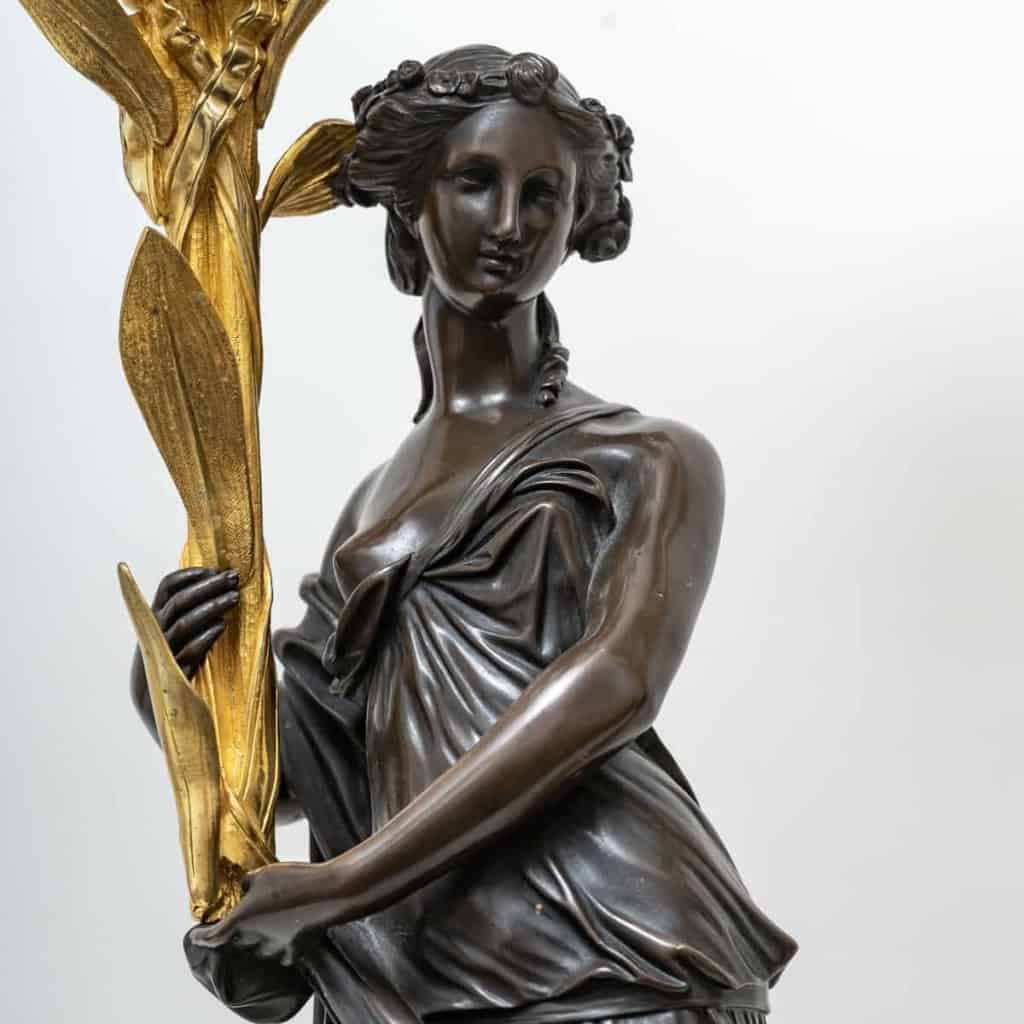 Grande garniture de cheminée, en bronze doré et patiné par Henri PICARD, Paris, Circa 1870 | Biron Grande garniture de cheminée, en bronze doré et patiné par Henri PICARD, Paris, Circa 1870