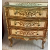 1970′ Commode Arbalète 3 Tiroirs Bois Doré Style Renaissance Italienne 78 X 32 X H 78 cm