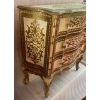 1970′ Commode Arbalète 3 Tiroirs Bois Doré Style Renaissance Italienne 78 X 32 X H 78 cm