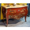 Red lacquered chest of drawers, XIXth century | Biron Red lacquered chest of drawers, XIXth century