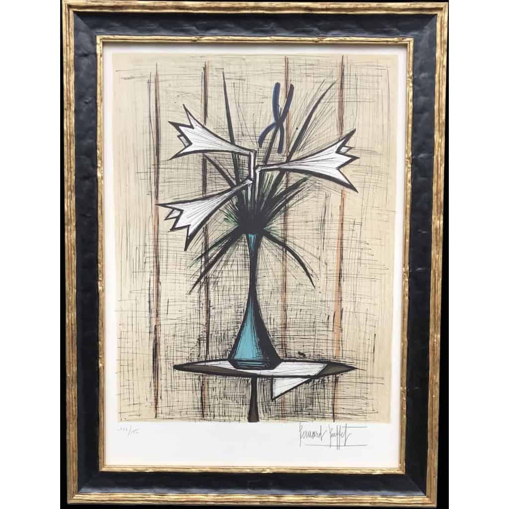 Buffet Bernard Les lys Lithographie Couleurs Justifiée Certificat d’authenticité | Biron |||||