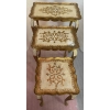 1950/70 Série de Tables Gigognes Italiennes Bois Doré 55 X 33 X H 57 cm
