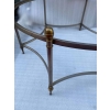 1970′ Table Basse De Forme Ronde Maison Jansen Fer et Bronze , Hauteur: 47,5 cm , Diamètre: 98 cm