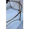 1970′ Table Basse De Forme Ronde Maison Jansen Fer et Bronze , Hauteur: 47,5 cm , Diamètre: 98 cm