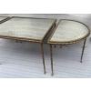 1970′ Table Tripartite Maison Charles Décor Palmier en Bronze Doré avec Plateaux Miroir 125 X 52 X H 42 cm | Biron 1970′ Table Tripartite Maison Charles Décor Palmier en Bronze Doré avec Plateaux Miroir 125 X 52 X H 42 cm