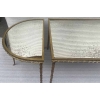 1970′ Table Tripartite Maison Charles Décor Palmier en Bronze Doré avec Plateaux Miroir 125 X 52 X H 42 cm | Biron 1970′ Table Tripartite Maison Charles Décor Palmier en Bronze Doré avec Plateaux Miroir 125 X 52 X H 42 cm