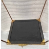 1970′ Table Tripartite Maison Charles Décor Palmier en Bronze Doré avec Plateaux Miroir 125 X 52 X H 42 cm | Biron 1970′ Table Tripartite Maison Charles Décor Palmier en Bronze Doré avec Plateaux Miroir 125 X 52 X H 42 cm