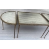 1970′ Table Tripartite Maison Charles Décor Palmier en Bronze Doré avec Plateaux Miroir 125 X 52 X H 42 cm | Biron 1970′ Table Tripartite Maison Charles Décor Palmier en Bronze Doré avec Plateaux Miroir 125 X 52 X H 42 cm