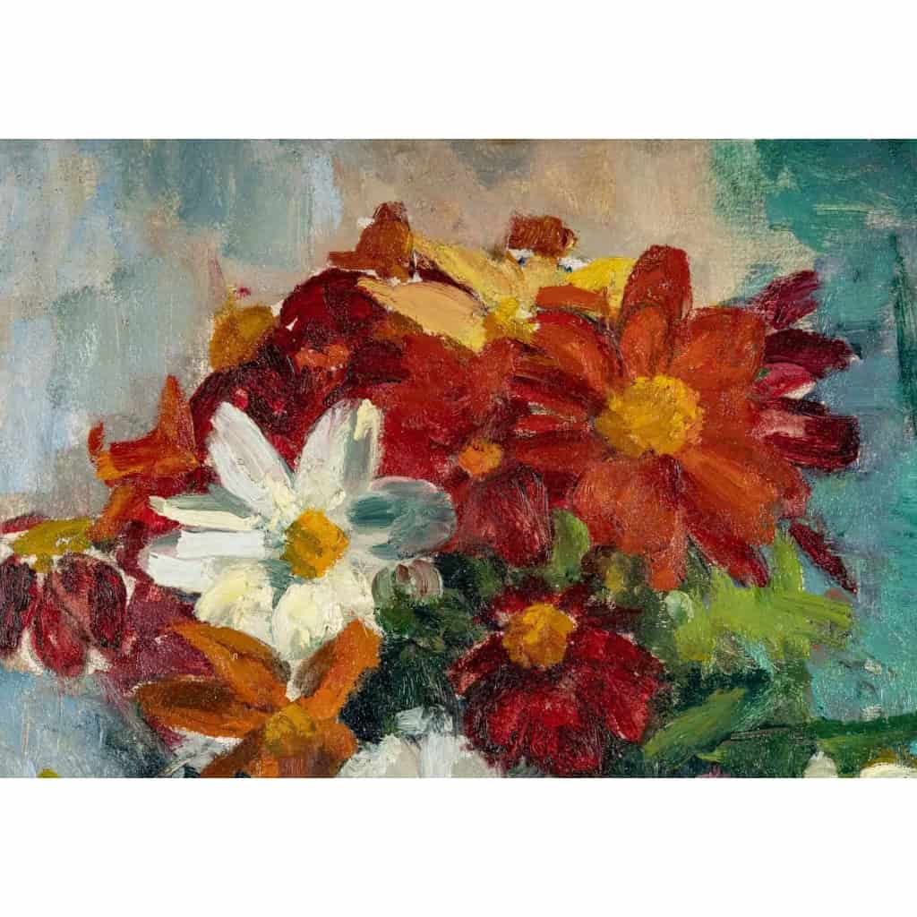 Bouquet De Fleurs et de fruits sur un entablement. Victor SIMONIN (1877-1946). | Biron Bouquet De Fleurs et de fruits sur un entablement. Victor SIMONIN (1877-1946).