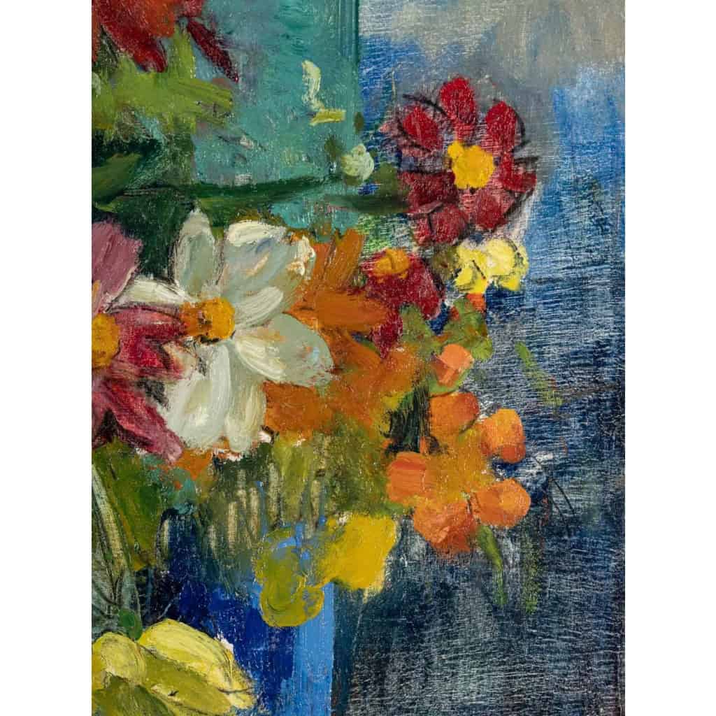 Bouquet De Fleurs et de fruits sur un entablement. Victor SIMONIN (1877-1946). | Biron Bouquet De Fleurs et de fruits sur un entablement. Victor SIMONIN (1877-1946).