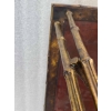 1970′ Table Basse Double Piétement Bronze Modèle Bambou Maison Baguès Laque De Chine 112 x 54 x H 38 cm