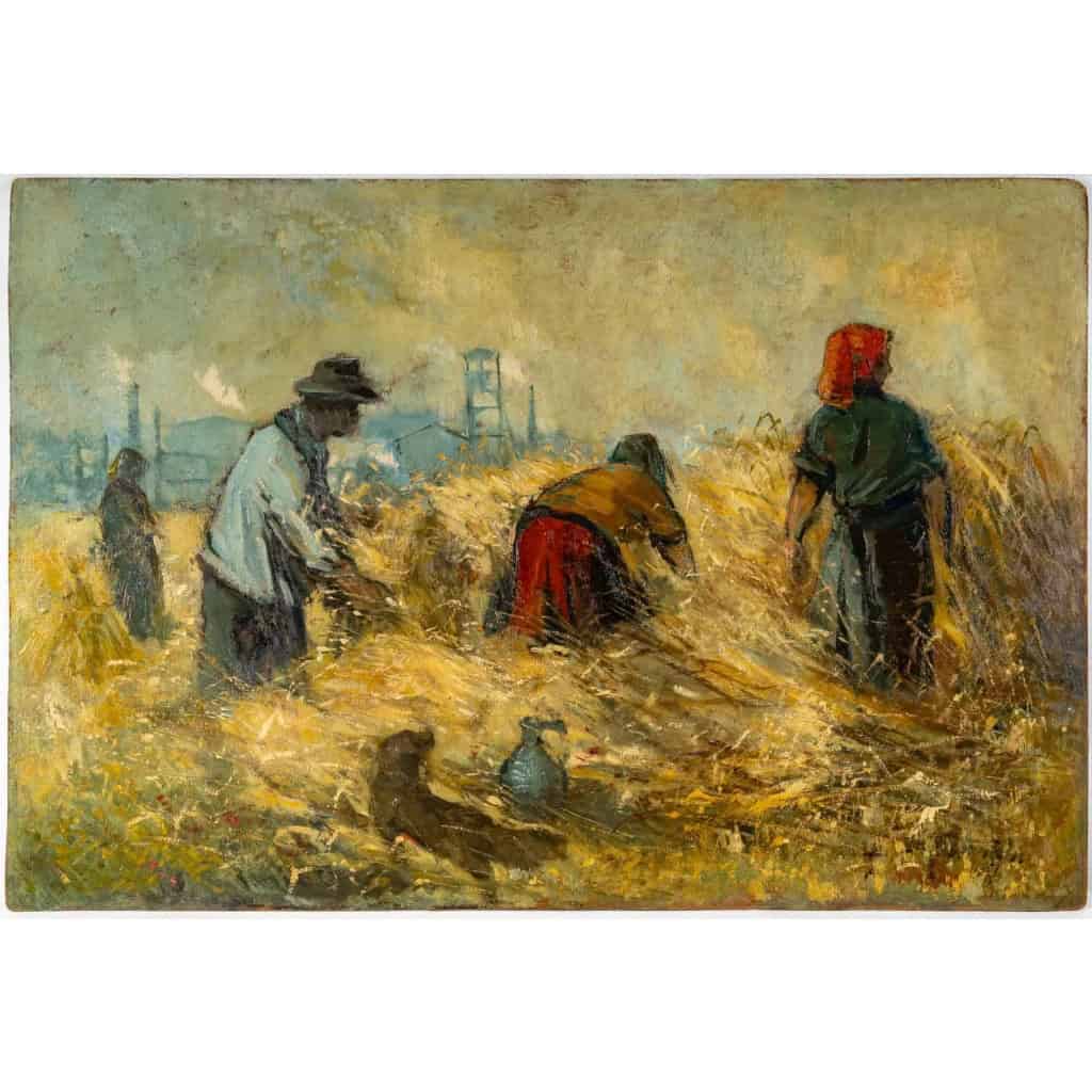 « Les blés » sur isorel signee et datée1940 par Fritz Pumpin | Biron ||||||||