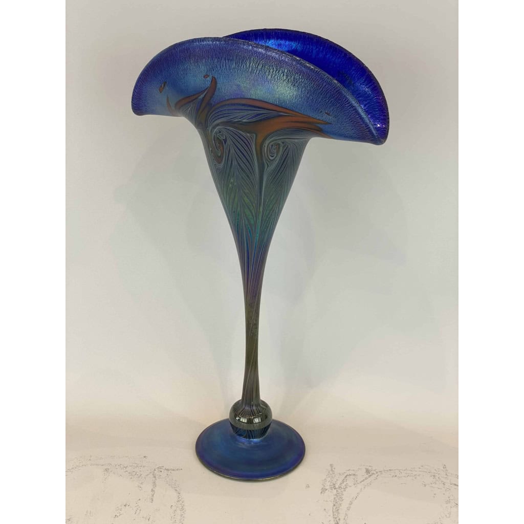 Vase en verre aurene bleu par Charles LOTTON, Circa 1935 | Biron ||||||