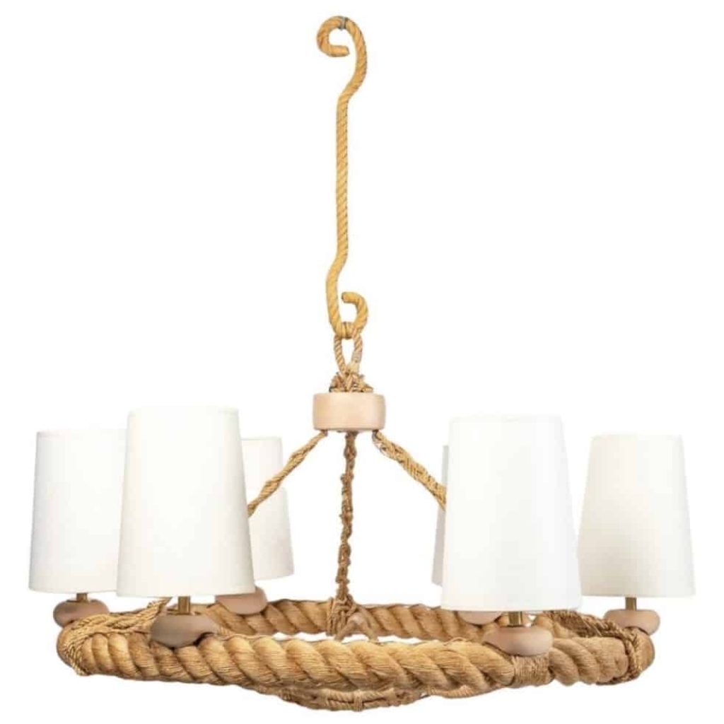 1950 Grand Lustre en corde Adrien Audoux et Frida Minet | Biron |||||