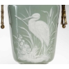 Paire de vases aux échassiers en céladon, pâte sur pâte, XIXème siècle | Biron Paire de vases aux échassiers en céladon, pâte sur pâte, XIXème siècle