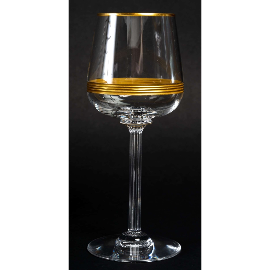 Cristallerie Baccarat Service 48 pièces « ATHENA, filets dorés » | Biron Cristallerie Baccarat Service 48 pièces "ATHENA, filets dorés"