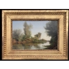 Rozier Jules Peinture Française 19è Batelier à Colombes En 1858 Huile Signée Certificat d’authenticité | Biron |||||||