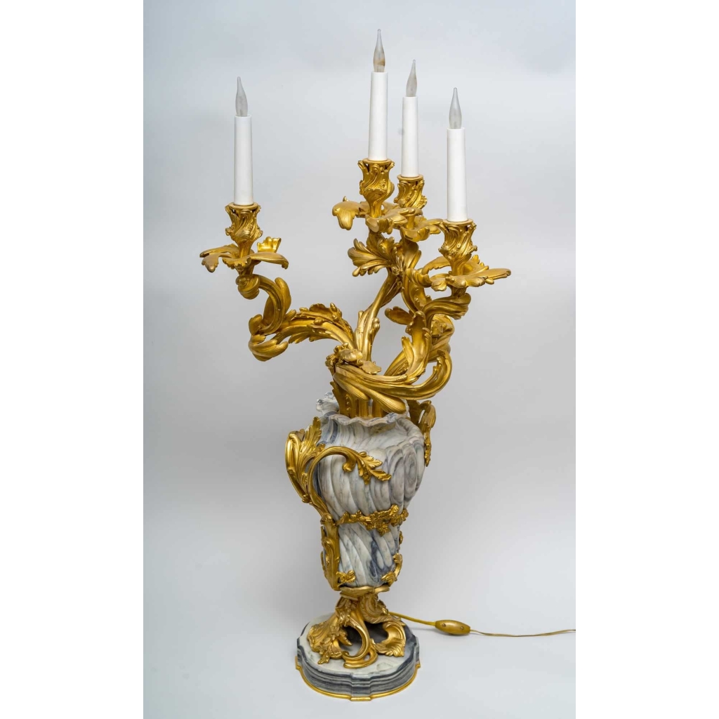 Paire de candélabres Louis XV par Henri VIAN, Circa 1890.
