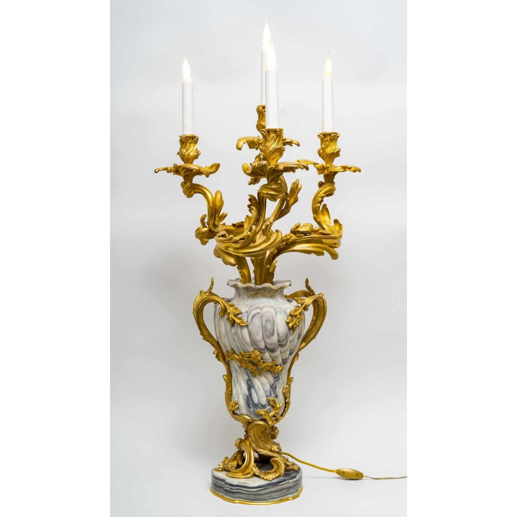 Paire de candélabres Louis XV par Henri VIAN, Circa 1890.