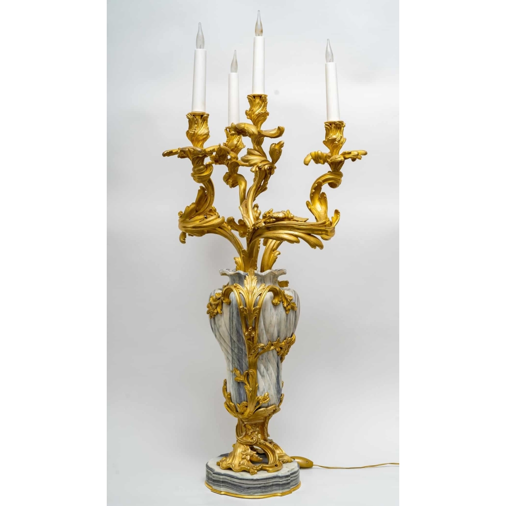 Paire de candélabres Louis XV par Henri VIAN, Circa 1890.