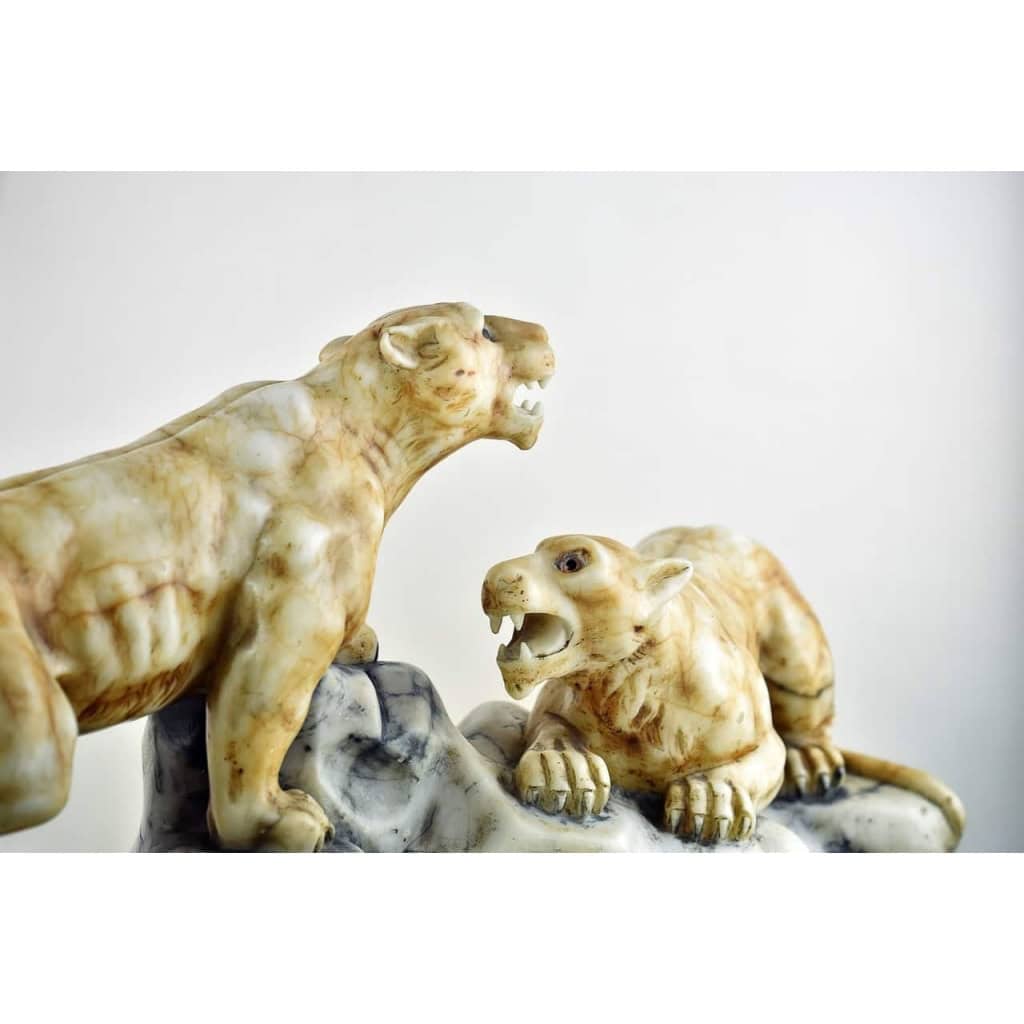 Deux Lionnes par Alberto SACCARDI, Circa 1930