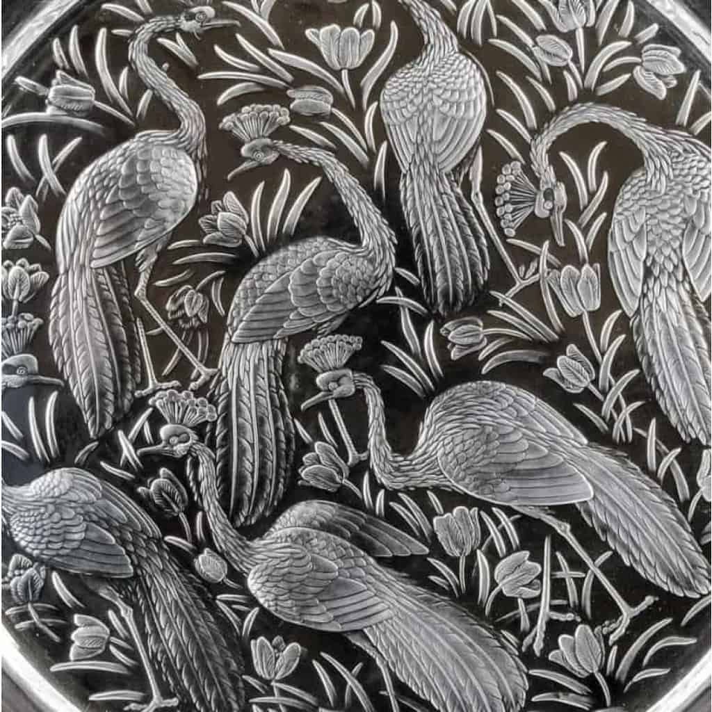 Lalique France : Plateau rond « NIGERIA » | Biron Lalique France : Plateau rond "NIGERIA"