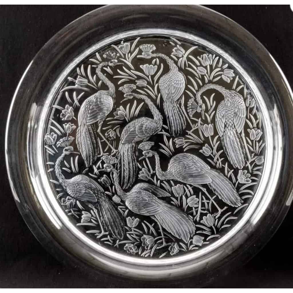 Lalique France : Plateau rond « NIGERIA » | Biron Lalique France : Plateau rond "NIGERIA"