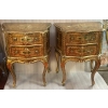 1950/70 Paire De Chevets Italiens Bois Doré 47 X 30 X H 59 cm