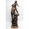 Homme à l'enfant par Gaston VEUVENOT-LEROUX, Circa 1920.