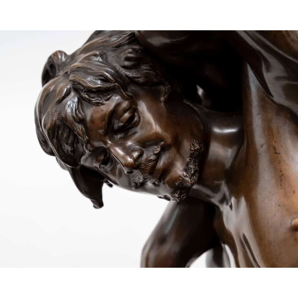 Homme à l'enfant par Gaston VEUVENOT-LEROUX, Circa 1920.