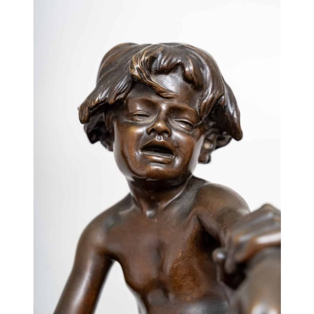 Homme à l'enfant par Gaston VEUVENOT-LEROUX, Circa 1920.