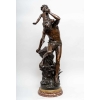 Homme à l'enfant par Gaston VEUVENOT-LEROUX, Circa 1920.