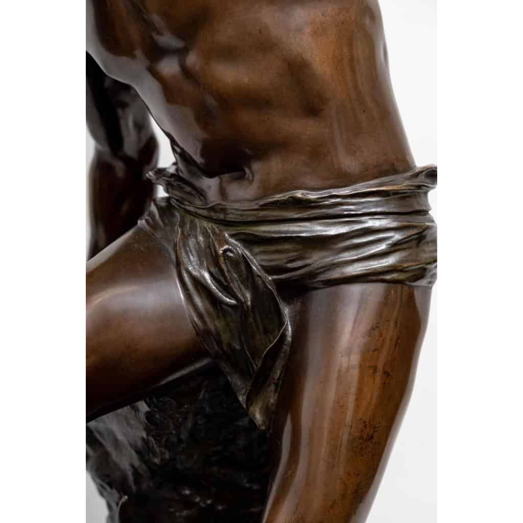 Homme à l'enfant par Gaston VEUVENOT-LEROUX, Circa 1920.
