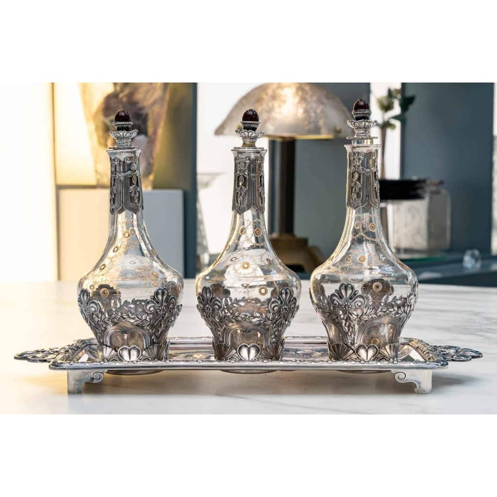 Lucien BONVALLET et CARDEILHAC : Service à liqueur en argent | Biron Lucien BONVALLET et CARDEILHAC : Service à liqueur en argent