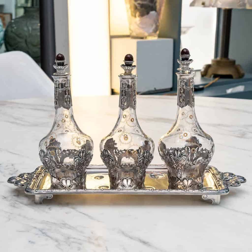 Lucien BONVALLET et CARDEILHAC : Service à liqueur en argent | Biron Lucien BONVALLET et CARDEILHAC : Service à liqueur en argent