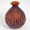Vase "Malesherbes" verre ambre patiné blanc de René LALIQUE