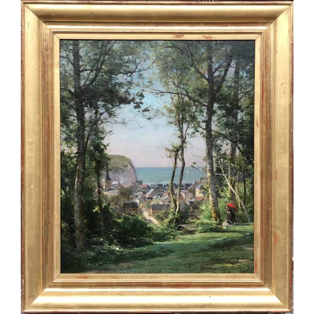 BERTHELON Eugène Vue sur Etretat en 1897 Huile signée datée 1897 Certificat d’authenticité | Biron |||||||