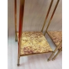 1950/70′ Paire De Bouts De Canapés En Laiton à 2 Niveaux Maison Bagués Plateaux Bréche Escalette 33 X 33 XH 66 cm