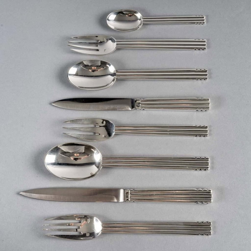 Ménagère « Nantes » métal argenté de PUIFORCAT – 64 pièces | Biron ||||||