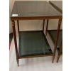 1950/70′ Paire De Bouts De Canapés En Laiton à 2 Niveaux Maison Jansen Plateaux Verre Fumé 56 X 40 X H 54 cm 9
