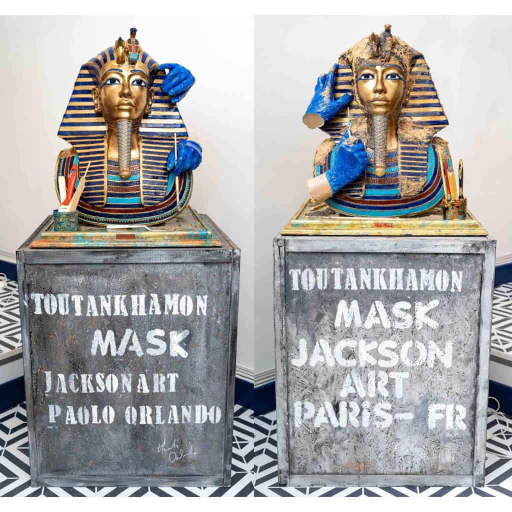 Paire de masques « Toutank Ha Mon » fait par la main en résine de l’artiste Paolo Orlando | Biron ||||||||||||||