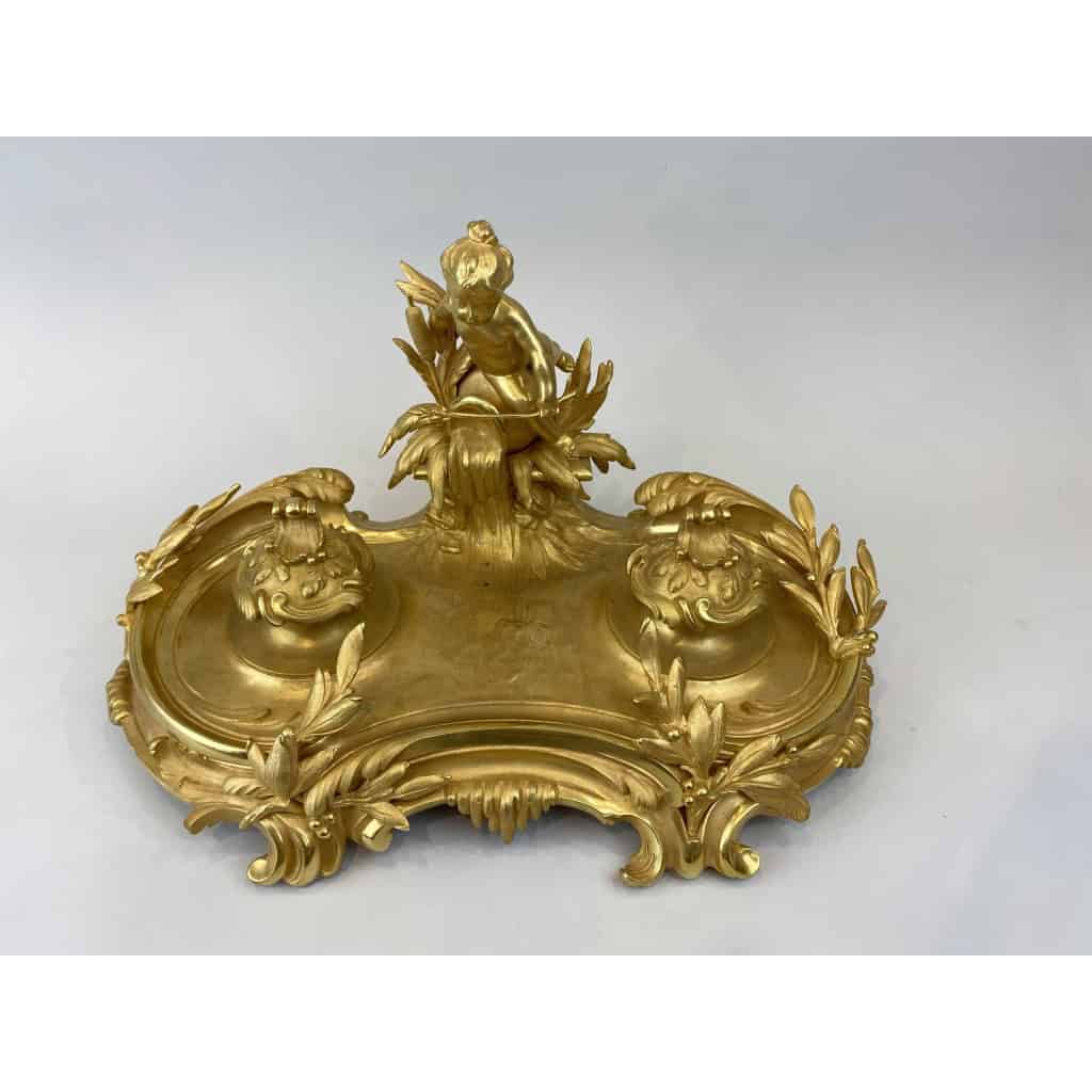 Encrier en bronze doré, attribué à Théodore MILLET, Circa 1900 | Biron Encrier en bronze doré, attribué à Théodore MILLET, Circa 1900