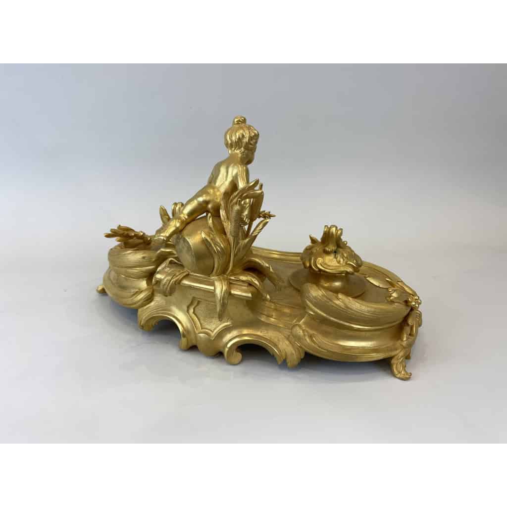 Encrier en bronze doré, attribué à Théodore MILLET, Circa 1900 | Biron Encrier en bronze doré, attribué à Théodore MILLET, Circa 1900