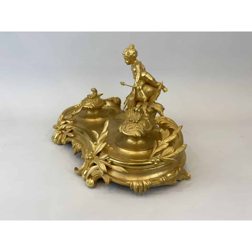 Encrier en bronze doré, attribué à Théodore MILLET, Circa 1900 | Biron Encrier en bronze doré, attribué à Théodore MILLET, Circa 1900