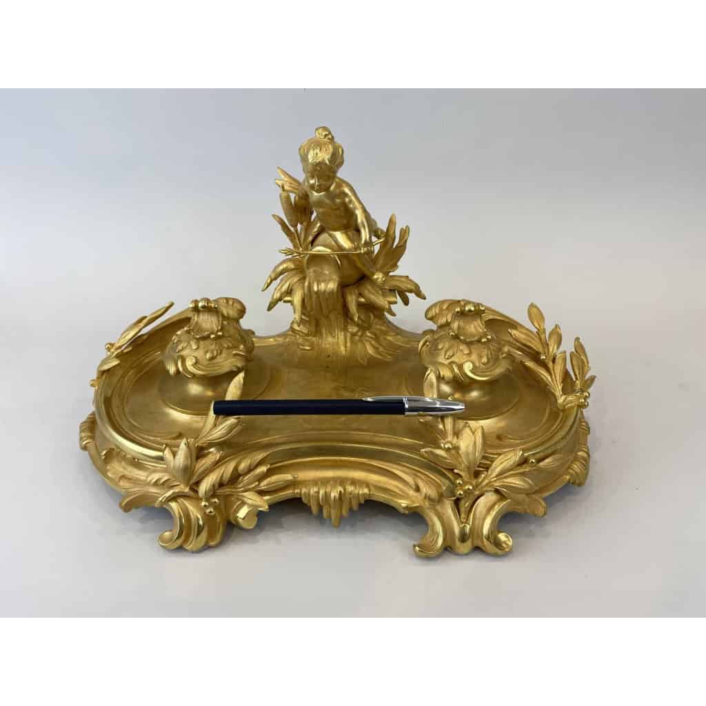 Encrier en bronze doré, attribué à Théodore MILLET, Circa 1900 | Biron Encrier en bronze doré, attribué à Théodore MILLET, Circa 1900