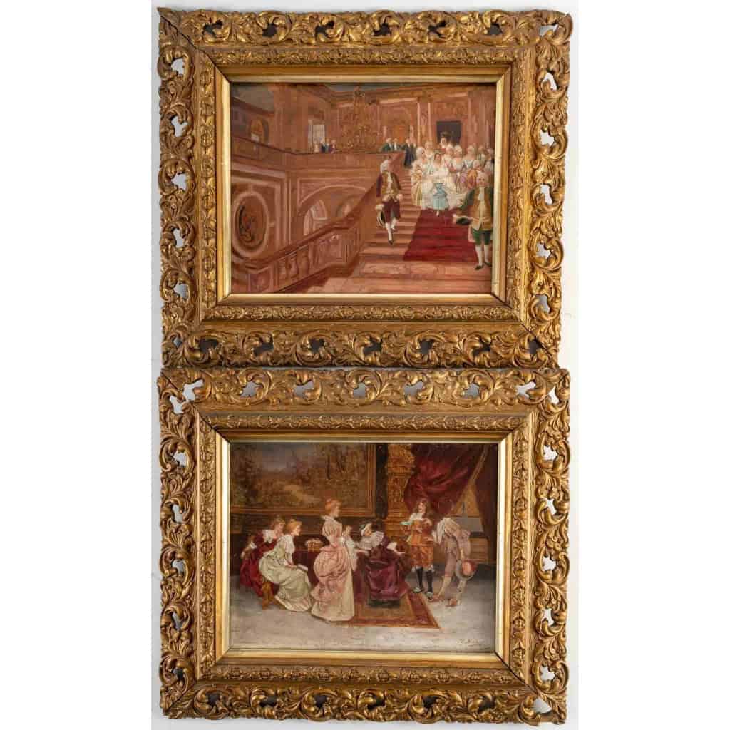Paire de tableaux huile sur toile fin XIXème siècle | Biron |||||||||||