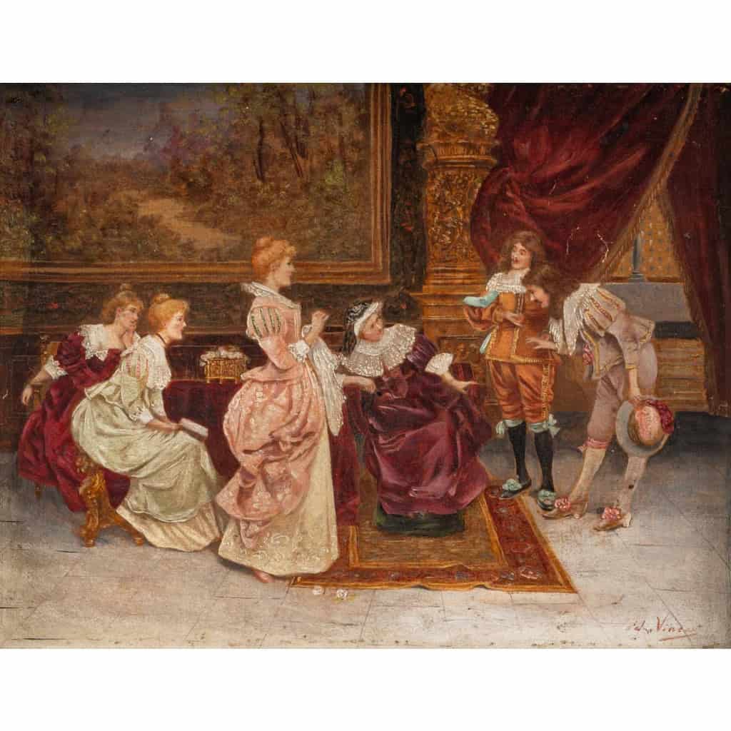Paire de tableaux huile sur toile fin XIXème siècle | Biron Paire de tableaux huile sur toile fin XIXème siècle