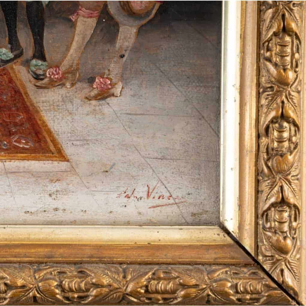 Paire de tableaux huile sur toile fin XIXème siècle | Biron Paire de tableaux huile sur toile fin XIXème siècle